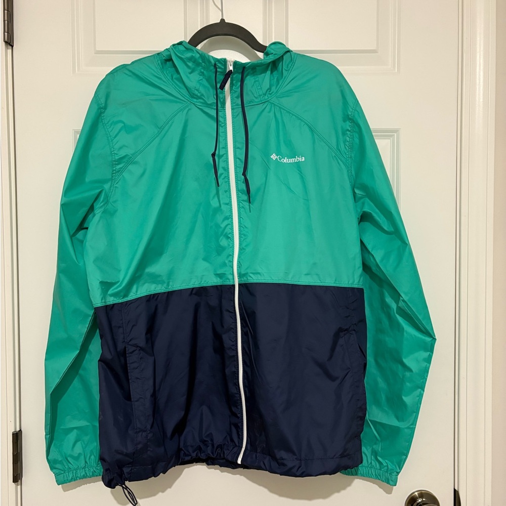 Columbia Teal and Navy Windbreaker